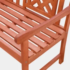 Malibu Plaid Hardwood Eucalyptus Outdoor Patio Bench - Tan - Vifah -Garden & Outdoors GUEST 008f61fc f113 4275 91ec 142b5d53d116