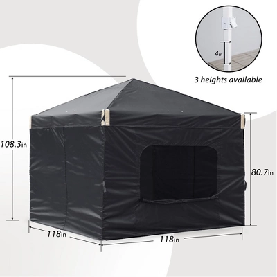Aoodor 10' X 10' Pop Up Canopy Tent With Removable Mesh Window Sidewalls, Portable Instant Shade Canopy With Roller Bag 3 Aoodor 10' X 10' Pop Up Canopy Tent With Removable Mesh Window Sidewalls, Portable Instant Shade Canopy With Roller Bag - Image 3