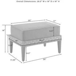 Prescott Outdoor Wicker Ottoman - Blue/Brown - Crosley -Garden & Outdoors GUEST 026335c1 99a7 46b7 8857 73f44c6fc1ff