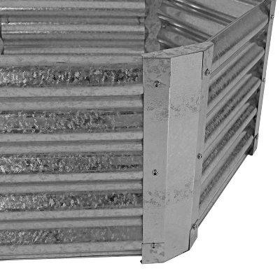 Sunnydaze Decor Sunnydaze Outdoor Lawn And Garden Galvanized Steel Hexagon Raised Vegetable Garden Or Flower Bed Planter Kit - 22" - Silver 2 Sunnydaze Decor Sunnydaze Outdoor Lawn And Garden Galvanized Steel Hexagon Raised Vegetable Garden Or Flower Bed Planter Kit - 22" - Silver - Image 2