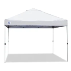 Z-Shade 10 X 10 Foot Straight Leg Canopy Tent With Push Button Locking System And 4 Pack Of Z-Shade Wrap Around Leg Weight Bags, White