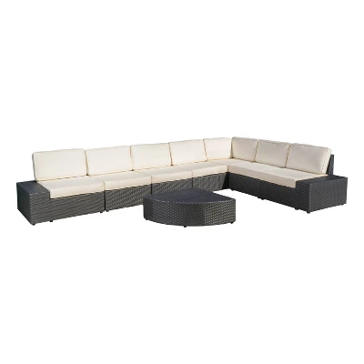 Santa Cruz 8pc Wicker Sectional Gray - Christopher Knight Home 1 Santa Cruz 8pc Wicker Sectional Gray - Christopher Knight Home