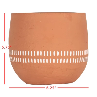 White Ticking Stripe Terracotta Planter - Foreside Home & Garden 5 White Ticking Stripe Terracotta Planter - Foreside Home & Garden - Image 5