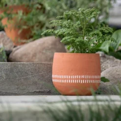 White Ticking Stripe Terracotta Planter - Foreside Home & Garden 8 White Ticking Stripe Terracotta Planter - Foreside Home & Garden -Garden & Outdoors GUEST 05ce197c b470 40d6 89a1 190fec4291fd