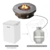 Woodsy Outdoor Round Stone Propane Gas Fire Pit - Teamson Home
