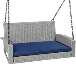 Best Choice Products Woven Wicker Hanging Porch Swing Bench For Patio, Deck W/ Mounting Chains, Seat Cushion -Garden & Outdoors GUEST 06cba70a ff37 4564 868f e921684d984c