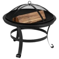 Flash Furniture 22" Round Wood Burning Firepit With Mesh Spark Screen And Poker -Garden & Outdoors GUEST 07cd9529 45f3 47bd 8e76 3ff64dba3bb0