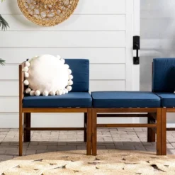 3pc Modular Acacia Wood Patio Chat Set With Cushions - Saracina Home -Garden & Outdoors GUEST 08ef0f7d 7bb9 4ea9 a1ae 96628aa98d4f