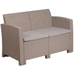 Merrick Lane Outdoor Furniture Resin Loveseat Faux Rattan Wicker Pattern 2-Seat Loveseat With All-Weather Cushions 14 Merrick Lane Outdoor Furniture Resin Loveseat Faux Rattan Wicker Pattern 2-Seat Loveseat With All-Weather Cushions -Garden & Outdoors GUEST 0a2d735a 148c 4b8e 82f2 a0af794dbf45