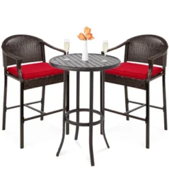 Best Choice Products 3-Piece Outdoor Wicker Bistro Bar Height Set For Patio, Garden W/ Barstools, Steel Frame 16 Best Choice Products 3-Piece Outdoor Wicker Bistro Bar Height Set For Patio, Garden W/ Barstools, Steel Frame -Garden & Outdoors GUEST 0b05c66e c75d 419a a7d4 71598b3619a2