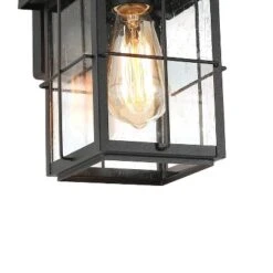 11" Metal/Seeded Glass Modern Outdoor Wall Light Black - LNC -Garden & Outdoors GUEST 0b86b79f 7c3f 4f5a bac2 0fcce9cc91ae