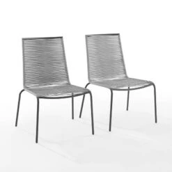 Fenton 2pk Outdoor Wicker Stackable Chairs - Gray - Crosley -Garden & Outdoors GUEST 0c78f62d adfe 45d5 a808 a6f4e901e89f