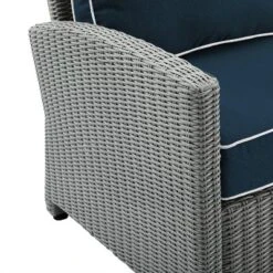 Bradenton 5pc Outdoor Wicker Seating Set With Side Table, 2 Arm Chairs And 2 Ottomans - Navy/Gray - Crosley -Garden & Outdoors GUEST 0d5e9407 25e3 43e2 9c3a 8857a4897c5e