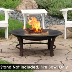 Sunnydaze Decor Sunnydaze Outdoor Camping Or Backyard Replacement Round Steel With Heat-Resistant Paint Finish Fire Pit Bowl - Black -Garden & Outdoors GUEST 0e2a27db e94c 4b5f acd3 bbb4d78809bc