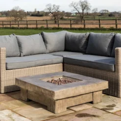 Square Propane Fire Pit With Wood Like Finish - Gray - Teamson Home 8 Square Propane Fire Pit With Wood Like Finish - Gray - Teamson Home -Garden & Outdoors GUEST 0f320540 707f 49b0 8e90 f6dddf27d0d5