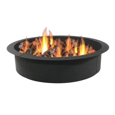 Sunnydaze Decor Sunnydaze Outdoor Heavy-Duty Steel Portable Above Ground Or In-Ground Round Fire Pit Liner Ring - Black 7 Sunnydaze Decor Sunnydaze Outdoor Heavy-Duty Steel Portable Above Ground Or In-Ground Round Fire Pit Liner Ring - Black - Image 7
