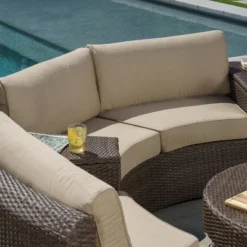 Cyprus Brown 8pc Sectional With Sunbrella - Canopy Home And Garden -Garden & Outdoors GUEST 0ff26402 784e 4698 8319 34ce55886b9c