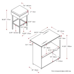 Parksville Patio Bar Set With Cushions - Black/Gray - CorLiving -Garden & Outdoors GUEST 11011979 b6c2 4ca5 9fc6 4cfeea9848c9