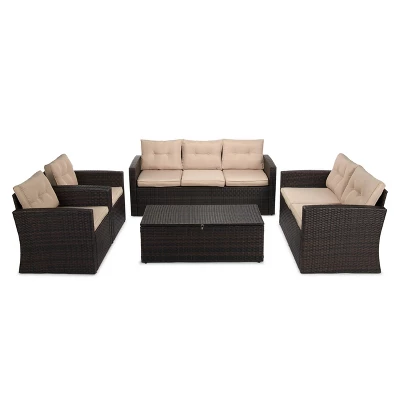 5pc Wicker Outdoor Conversation Set - EDYO LIVING 14 5pc Wicker Outdoor Conversation Set - EDYO LIVING - Image 14
