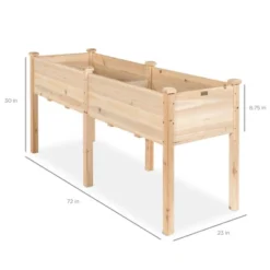 Best Choice Products 72x23x30in Raised Garden Bed, Elevated Wood Planter Box For Patio W/ Divider Panel -Garden & Outdoors GUEST 11cc02ad d53e 403b 9d9e 50deac9fc525