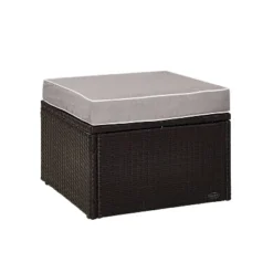 Palm Harbor Outdoor Wicker Ottoman - Gray - Crosley -Garden & Outdoors GUEST 12d4c82a c82e 40e8 8ead 213c310fedd7
