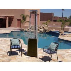 Hammered Metal Tall Glass Tube Portable Patio Heater - Golden Bronze - AZ Patio Heaters -Garden & Outdoors GUEST 12d66ef0 ab19 4bfa baa5 a0b63fc61f30