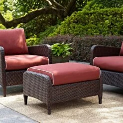 Kiawah Outdoor Wicker Ottoman - Crosley 13 Kiawah Outdoor Wicker Ottoman - Crosley -Garden & Outdoors GUEST 13074a1b 8c9d 43c7 b428 4225d5b84aca