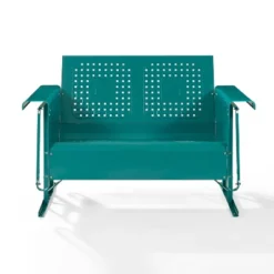 Bates Outdoor Loveseat Glider - Turquoise Gloss - Crosley -Garden & Outdoors GUEST 13084796 4694 456f 8824 7c18e6954daa