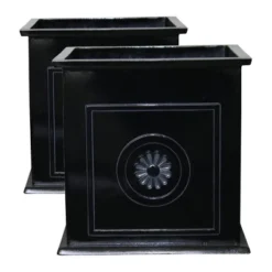 Southern Patio CMX-042426 Colony 16 Inch Square Resin Planter Urn (2 Set) -Garden & Outdoors GUEST 1354b4de 6824 4f1a 9a0d 9b0319eb7c86