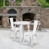Flash Furniture Commercial Grade 24" Round Metal Indoor-Outdoor Table Set With 2 Cafe Chairs