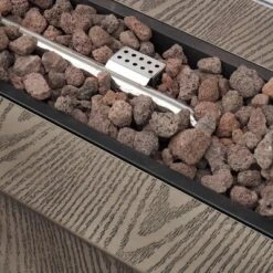 Wellington Outdoor 50000 BTU Rectangular Fire Pit Wood Pattern Brown - Christopher Knight Home -Garden & Outdoors GUEST 1361db40 4dd7 4df5 afaa 58c06f2d4fda