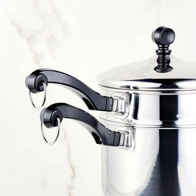 Farberware Classic Series 2qt Stainless Steel Double Boiler And Saucepan With Lid Silver 3 Farberware Classic Series 2qt Stainless Steel Double Boiler And Saucepan With Lid Silver - Image 3