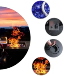 28" Outdoor Gas Fire Pit Table With Lid & Glass - Captiva Designs -Garden & Outdoors GUEST 13985b97 9abf 4df2 9d5c 5a03324c5e30