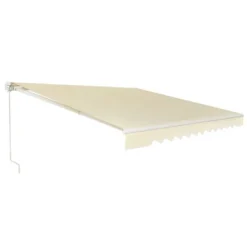 Costway Retractable Patio Awning Aluminum Deck Sunshade Shelter Outdoor Beige -Garden & Outdoors GUEST 156a399c 7ba8 4fcf 984a 8165543a208a