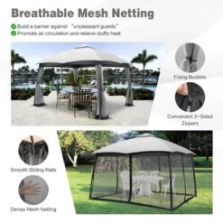 Costway 10x12 FT 2-Tier Patio Gazebo Canopy Netting Heavy-Duty Metal Easy-Setup Outdoor 12 Costway 10x12 FT 2-Tier Patio Gazebo Canopy Netting Heavy-Duty Metal Easy-Setup Outdoor -Garden & Outdoors GUEST 15881ac7 57f9 4290 b473 8592473beb2e