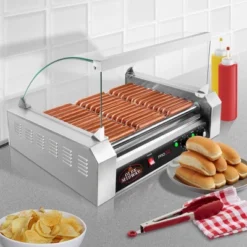 Olde Midway Electric Hot Dog Roller Grill Machine With Glass Cover, Commercial Grade -Garden & Outdoors GUEST 15c1d602 7fa7 4081 bbde 121450c99677