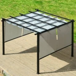 Aoodor 10 X 13 Ft Outdoor Pergola With Retractable Canopy, Aluminum Frame, 4 Pieces Patio Sun Shade Shelter For Backyard, Deck 10 Aoodor 10 X 13 Ft Outdoor Pergola With Retractable Canopy, Aluminum Frame, 4 Pieces Patio Sun Shade Shelter For Backyard, Deck -Garden & Outdoors GUEST 15df4ef6 42c5 42a3 bbab cbf130b664e9