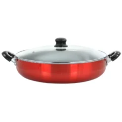 Better Chef Red Aluminum Deep Fryer Pan With Glass Lid -Garden & Outdoors GUEST 17b48861 d271 4c10 8882 de06635fb55e