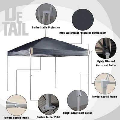 Aoodor 10' X 10' Pop Up Canopy Tent With Removable Mesh Window Sidewalls, Portable Instant Shade Canopy With Roller Bag 6 Aoodor 10' X 10' Pop Up Canopy Tent With Removable Mesh Window Sidewalls, Portable Instant Shade Canopy With Roller Bag - Image 6