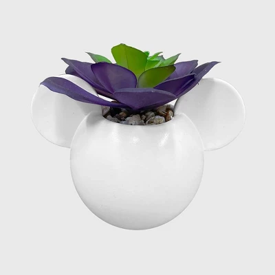 Disney 2pc Indoor/Outdoor Ceramic Mickey And Minnie Mouse Icon Succulent Set Pink/White 2 Disney 2pc Indoor/Outdoor Ceramic Mickey And Minnie Mouse Icon Succulent Set Pink/White - Image 2