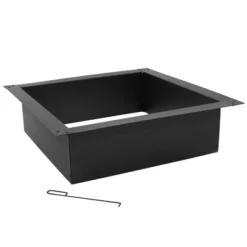 Sunnydaze Decor Sunnydaze Outdoor Heavy-Duty Steel Portable Above Ground Or In-Ground Square Fire Pit Liner Ring - Black -Garden & Outdoors GUEST 18fe61ad 5318 4940 b452 9c21e5583f44
