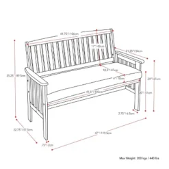 Outdoor Bench - Whitewash - CorLiving -Garden & Outdoors GUEST 193a8b94 0564 455c b156 7b043586ed2f