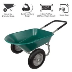 Nature Spring 2-Wheeled Garden Wheelbarrow For Residential DIY Landscaping, Lawn Care, And Remodeling -Garden & Outdoors GUEST 1ad04be7 36a4 41c4 9cf8 1963790266ea
