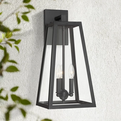 John Timberland Arrington Modern Outdoor Wall Light Fixture Mystic Black Metal 20" Clear Glass For Post Exterior Barn Deck House Porch Yard Posts Home 1 John Timberland Arrington Modern Outdoor Wall Light Fixture Mystic Black Metal 20" Clear Glass For Post Exterior Barn Deck House Porch Yard Posts Home
