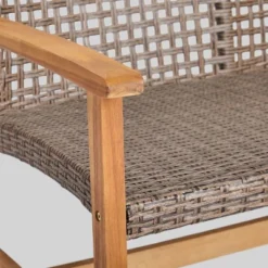 Hampton Wicker Loveseat - Natural/Gray - Christopher Knight Home -Garden & Outdoors GUEST 1c882ece 4c48 40ba 892f a13f61f0514e