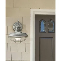 Franklin Iron Works Rustic Industrial Farmhouse Vintage Outdoor Barn Light Fixture Galvanized Steel Open Cage 13" White Glass Orb For Exterior Porch -Garden & Outdoors GUEST 1eb3d1d9 babf 4f04 acec 5ecaceacb26a