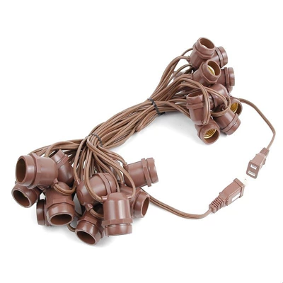 Novelty Lights Edison Outdoor String Lights With 25 In-Line Sockets Brown Wire 37.5 Feet 2 Novelty Lights Edison Outdoor String Lights With 25 In-Line Sockets Brown Wire 37.5 Feet - Image 2