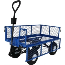 Sunnydaze Decor Sunnydaze Outdoor Lawn And Garden Heavy-Duty Durable Steel Mesh Utility Dump Wagon Cart With Removable Sides -Garden & Outdoors GUEST 20544466 7d08 4ef0 bfd8 c8b140e9c8d7