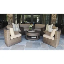Cyprus Brown 8pc Sectional With Sunbrella - Canopy Home And Garden