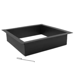 Sunnydaze Decor Sunnydaze Outdoor Heavy-Duty Steel Portable Above Ground Or In-Ground Square Fire Pit Liner Ring - Black -Garden & Outdoors GUEST 22969647 edad 4f1f 91d7 816ac4de01e4